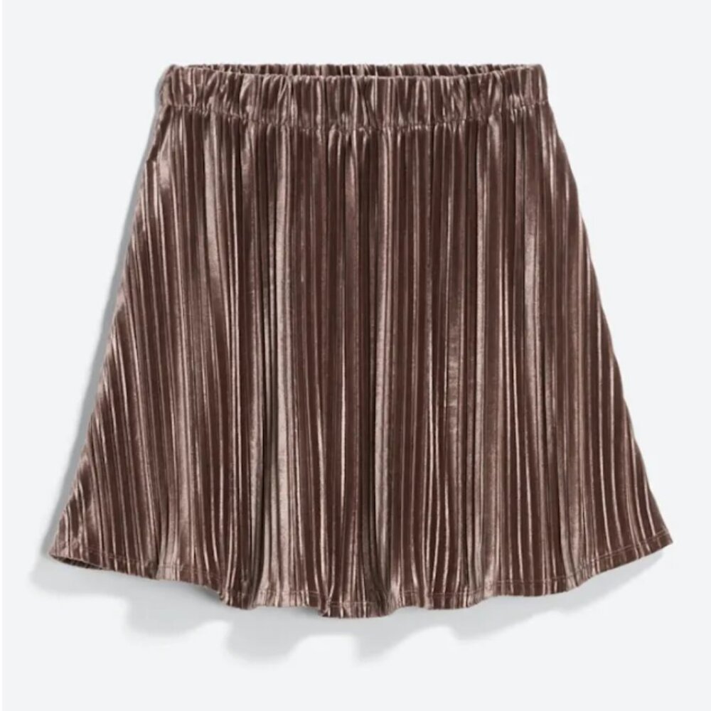 THML Kiya Pleated Velvet Skirt Stitch Fix Medium Petite Brown